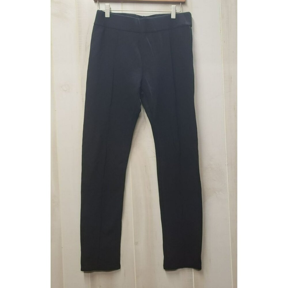 Chicos black pants, raised front seams, Sz 1 Med, Slim, High Waist, Pull On